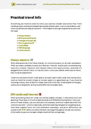 example page 5 from our offline Travel Guide for Faroe Islands
